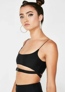Lipt The Label Tank Crop Top Buckle Cami Top