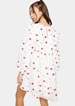 Sister Jane Irina Heart Jacquard Mini Dress