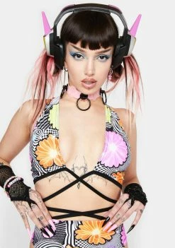 Rolita Rave Couture Circuit Daisy Goddess Wrap Top