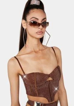 Lipt The Label Brown Morph Rhinestone Bustier