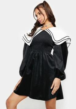 Sister Jane Lutz Velvet Collared Mini Dress Dresses