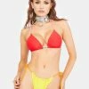 Now Cool The Yellow Gathered Tie Up Bikini Bottoms